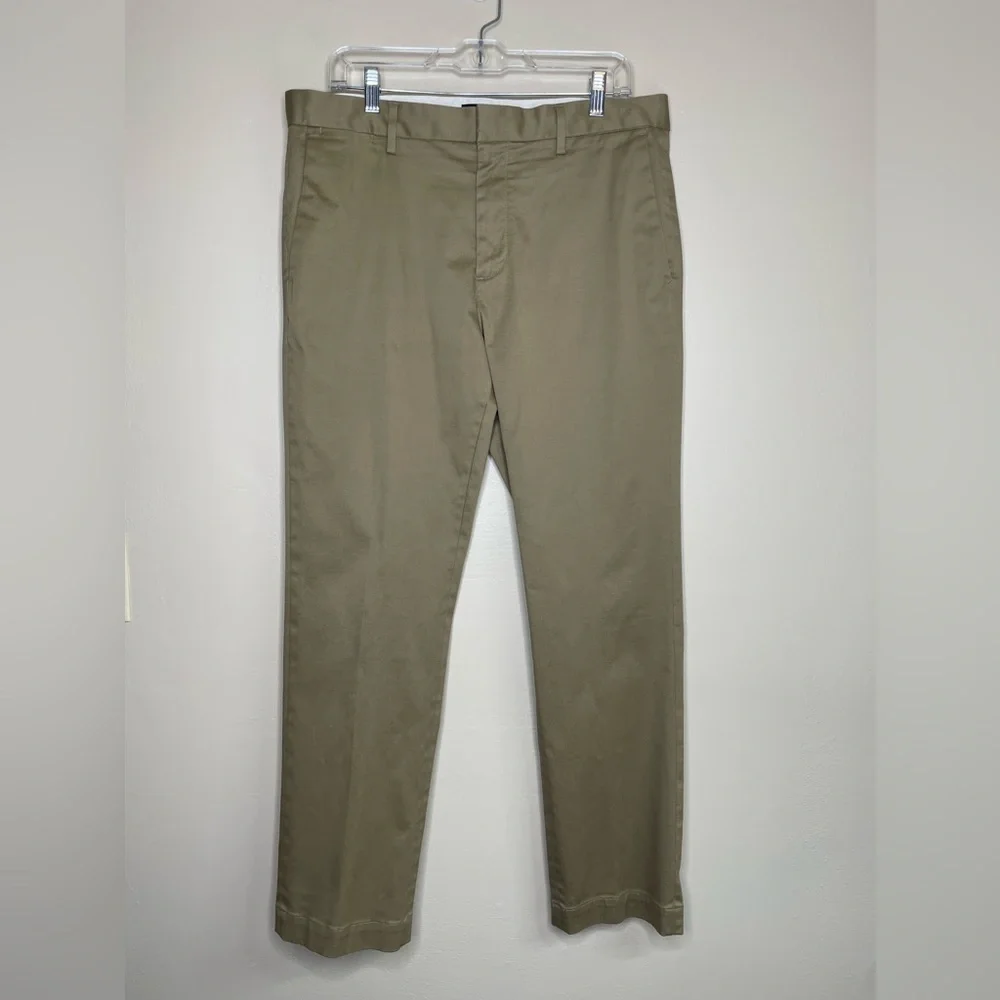 Banana Republic Aiden Chino Tan Classic Cotton-Blend Pants 34 X 30